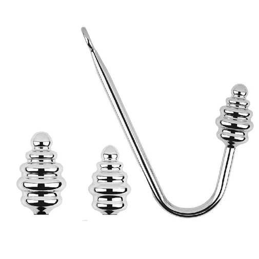 8826 Set GreatBenefit Anal Hook Screw-in Ribbed 0528
